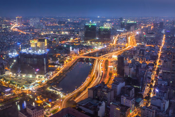 Ho Chi Minh City Vietnam at night