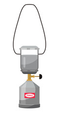 Vector illustration camping stove with gas bottle