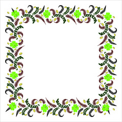 Fototapeta na wymiar Frame with floral ornaments from fern leaves and clover for St. Patrick's Day