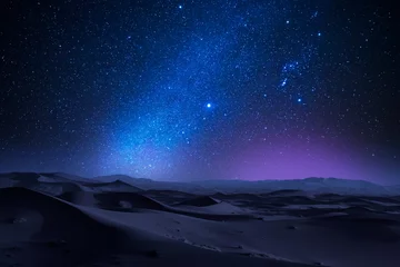 Foto op Canvas Starry night in the desert with dunes © quickshooting