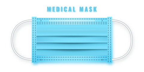 Realistic medical face mask. Details 3d medical mask. Vector illustration