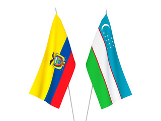 Ecuador and Uzbekistan flags