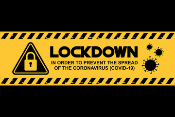 LOCKDOWN Coronavirus, Covid-19 Pandemic world lockdown for quarantine Illustration Vector