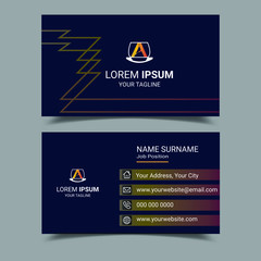 Modern Simple Professional Creative and Clean Double-sided Business Card Template. Flat Design Vector Illustration. Stationery Design.