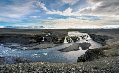 Gjallandi  Waterfall near Dyngjujökull Glacier, Iceland