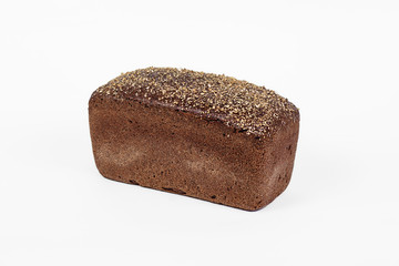 Fresh bakery product. Bread. Rye bread isolated on white background. Top view and copy space for text.