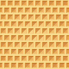Waffle seamless pattern. Belgian wafer repeating texture. Stylized flat style wrapping background for baked goods or ice cream design. Vector eps8 illustration.