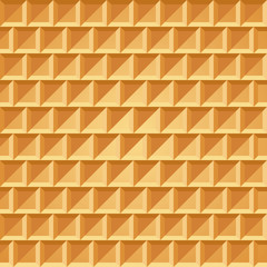 Waffle seamless pattern. Belgian wafer repeating texture. Stylized flat style wrapping background for baked goods or ice cream design. Vector eps8 illustration.
