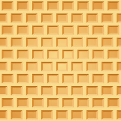 Waffle seamless pattern. Belgian wafer repeating texture. Stylized flat style wrapping background for baked goods or ice cream design. Vector eps8 illustration.