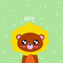 Cute Lion illustration for nursery poster,textile print, wallpaper, fashion design