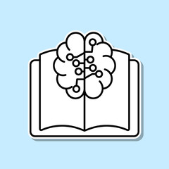 Learning machine sticker icon. Simple thin line, outline vector of Artifical intelligence icons for ui and ux, website or mobile application