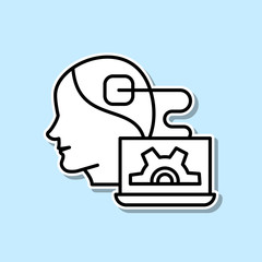 android artificial intelligence sticker icon. Simple thin line, outline vector of Artifical intelligence icons for ui and ux, website or mobile application