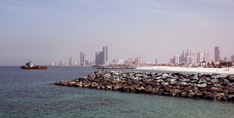 City beaches on the sea