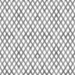 Watercolor stripe diagonal plaid seamless pattern. Black grey stripes on white background