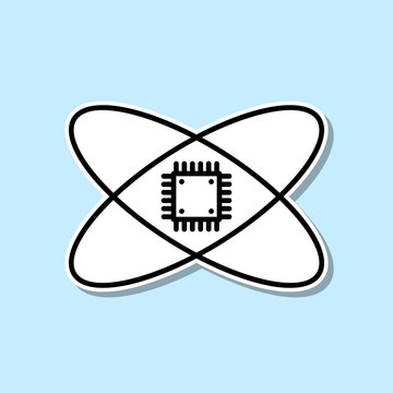 recommend clip art: Smart cheap artificial intelligence sticker icon. Simple thin line, outline vector of Artifical intelligence icons for ui and ux, website or mobile application