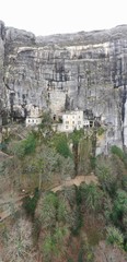 Aerial view of the Grotto of Maria Magdalena in France, Plan D'Aups, the massif St.Baum, holy...