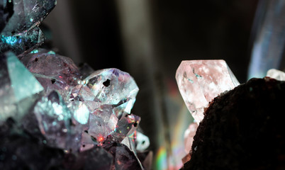 Amazing natural light reflections on healing amethyst or wild jewels.