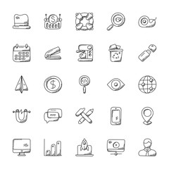  Set of Office Doodle Icons 