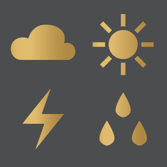 golden weather icons- vector illustration