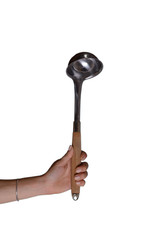 ladle in hand