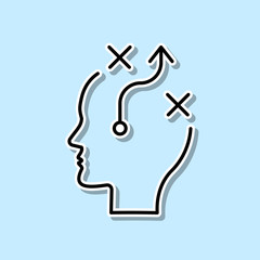 Planning, strategy, brain sticker icon. Simple thin line, outline vector of Creative thinking icons for ui and ux, website or mobile application