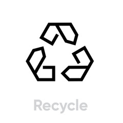Recycle icon. Editable Vector Outline.
