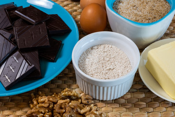 Zutaten für französischen Schokoladenkuchen