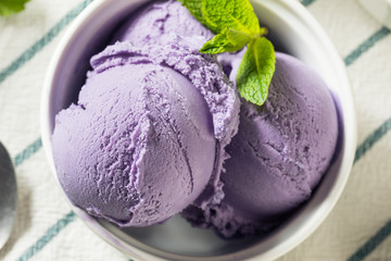 Homemade Purple Japanese Ube Ice Cream