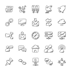  Set of Networking Doodle Vectors