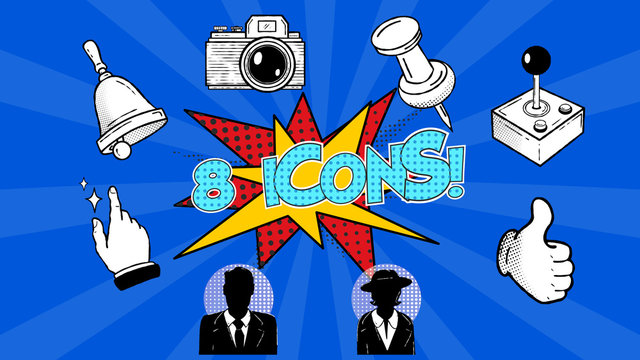 Comic Pop Art Social Icons