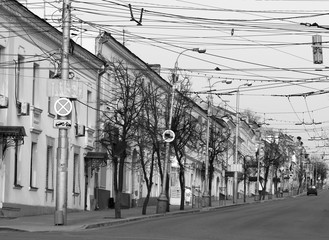 Empty streets of Kaluga background