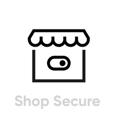 Switch Shop Secure Security icon. Editable line vector.