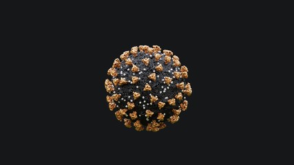 Coronavirus 2019-nCoV SARS-CoV-2 COVID-19 3D render in gold pearl black minimalist