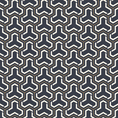 Abstract seamless pattern. Modern stylish texture. Geometric tiles with triple elements.
