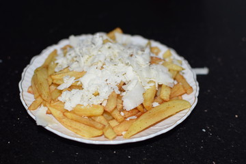 Homemade loaded  cheese french fries