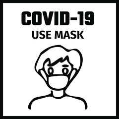 Safety rules for preventing coronavirus disease. Use masks on during the spread of the COVID-19 virus.