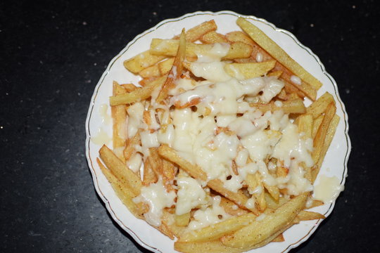 Homemade Loaded  Cheese French Fries