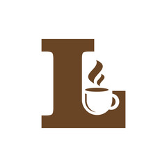 Letter L Coffee Shop and Cafe Restaurant Logo Vector Design