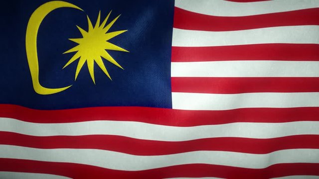flag of malaysia waving in the wind