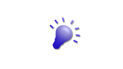 Blue 3d bulb icon,light bulb icon,bulb icon on white background