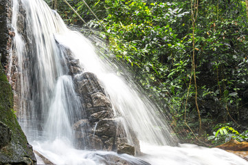 Obraz premium Waterfall close up at tropical forest