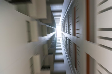 View from basement to void area building