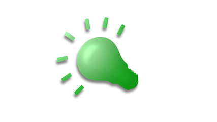 3d bulb icon,Green 3d bulb icon,3d bulb icon on white background