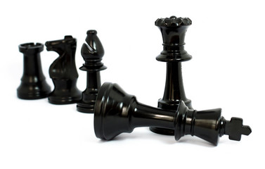 Black  chess isolated white background