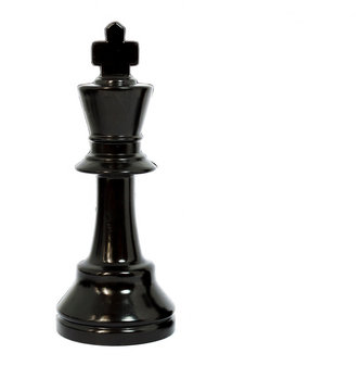 Black queen and king chess isolated white background