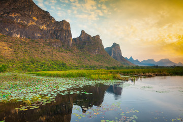 Naklejka premium Nature Education Center (Bueng Bua) in Khao Sam Roi Yot National Park, Kui Buri District, Prachuap Khiri Khan Province, Thailand