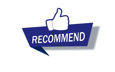Blue banner recommended with thumbs up