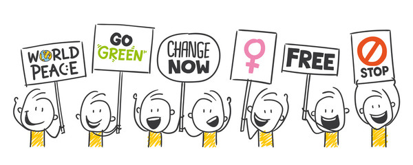 Strichfiguren / Strichmännchen: Demonstration. (Nr. 473)	