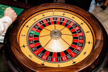 Roulette table in casino