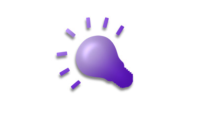 Fototapeta premium Amazing purple 3d light bulb icon,bulb icon,science icon